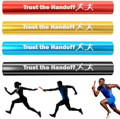 Archerest 4PCS Track Field Relay Baton, Aluminum Alloy Field Race Running Batons Suitable for Outdoor Sports Practice Athlete Tool, Corrosion Resistant Track and Field Equipments