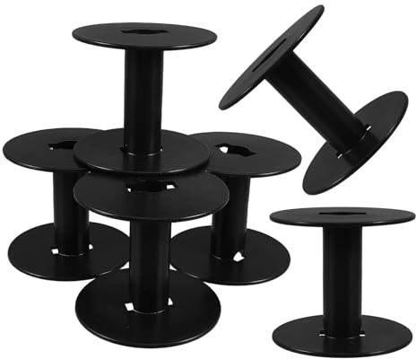 DOITOOL Organizador de Cables Eléctrico 6 Piezas, Carrete Plástico Negro Pequeño para Almacenamiento y Enrollado de Alambre, Portacarretes Compacto para Hogar, Taller y Oficina