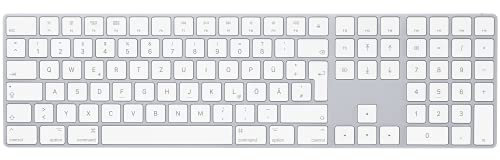 Apple Teclado Magic Keyboard con teclado numérico: recargable, con conexión Bluetooth y compatible con el Mac, iPad y iPhone. Alemán, Plata