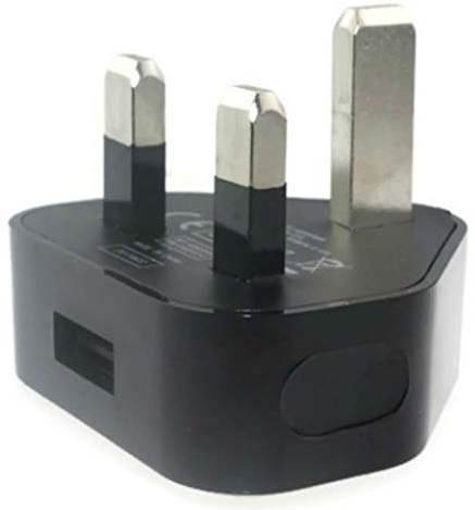 ameego TECHNOPLAY LTD 3 Pin USB 1A Charger UK Wall Plug compatible with MP3/4 players, iphone X/8 7 7 Plus 6 6S + Plus 5S, iPad/Ipod Samsung Galaxy/HTC/PDAs,TomTom, Navman, Blackberry (Black)