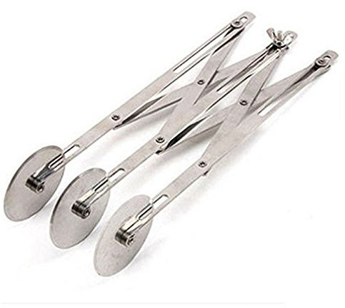 SONGLIN Multifunction Stainless steel Dough Divider Cutter Roller Tools Pasta Rocker Pizza Pastry Peeler Cake Baking Knives, Single-head 3 Wheel