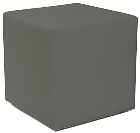 Design Sitzwürfel Kubus I Hocker Kunstleder modern 45x45x45 cm in Grau