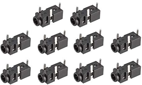 sourcing map 10stk. 2,5mm Buchse Kopfhörer Audio Video Verbinder PJ208 | PCB Montage, 3 Pin