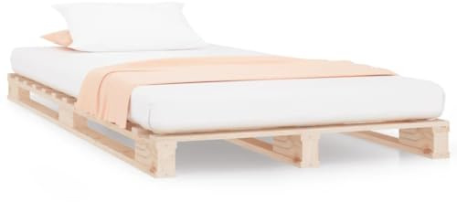 YNGBHFNOP Solid Wood Pallet Bed without Mattress Single Size Modern Platform Bed Frame with No Box Spring Needed Easy Assembly for Bedroom Guest Room