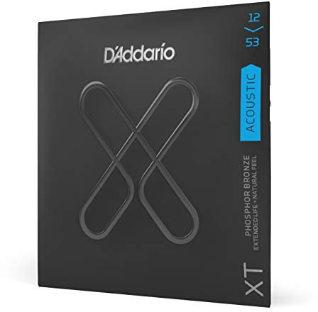 D'Addario Corde Chitarra Acustica - Corde per Chitarra Acustica - Corde Acustica - Coated - XTAPB1253, XT Corde in Fosforo-Bronzo, Scalatura Leggera, 12-53