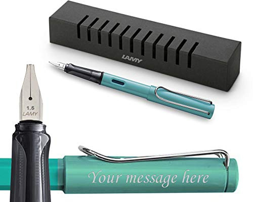Lamy AL-Star (023) Turmaline Füllfederhalter, Kalligraphie-Kursivstift, mit oder ohne Gravur, Geschenkbox (1,5 mm Italienisch), Türkis