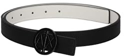 Armani Exchange Cintura da donna Essential, Double Face, logo Circle, nero/bianco, M