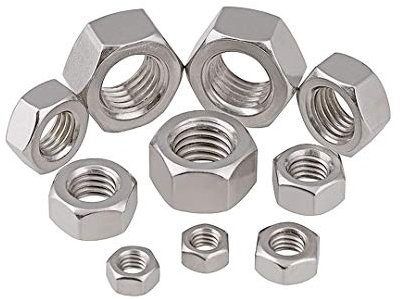 BOZONLI M2.6(2.6mm) Sechskantmuttern Sicherungsmuttern Kontermuttern Stopmuttern Klemmmuttern Selbstsichernd 304 Edelstahl Kontermutter Muttern