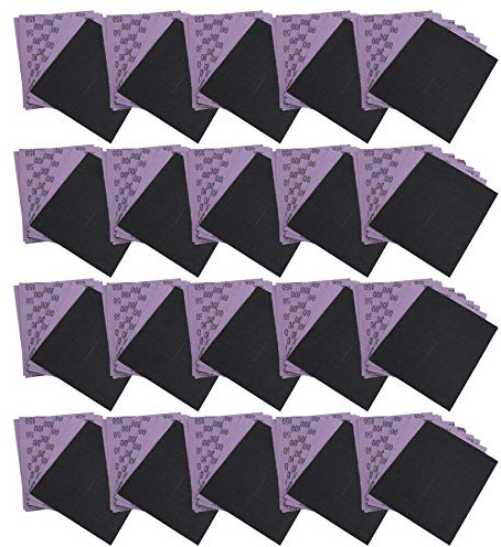 Hojas de papel de lija abrasivo, óxido de aluminio, grano mixto, 200 unidades
