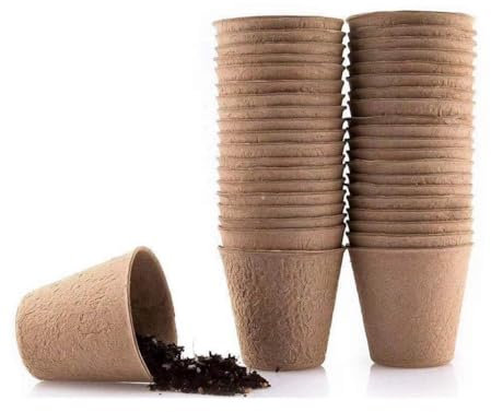BoBoHome Macetas De Turba De Cultivo De Vivero De 8 Cm, Plantación De Jardín, Iniciadores De Plántulas, Macetas De Turba Redondas, Macetas Biodegradables, 100 Piezas