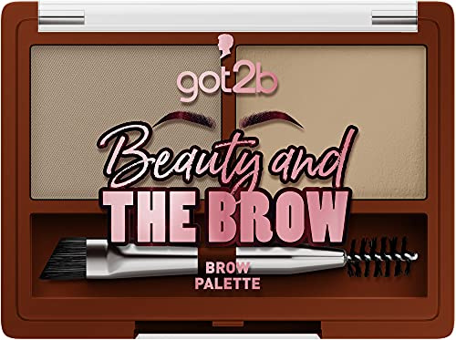 got2b Brow Powder Palette Medium Brown, Augenbrauen Set mit Augenbrauenwachs zum Formen der Brauen & Augenbrauenpuder für ein glattes, mattes Finish, 3 g