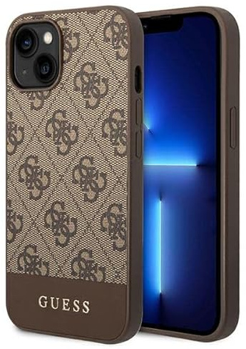 Guess GUHCP14SG4GLBR hülle für iPhone 14 6,1 braun/Brown Hard case 4G Stripe Collection