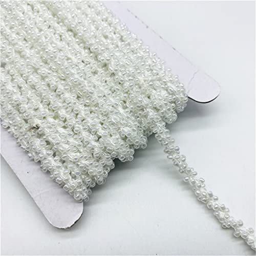 9,5 iarde 6 mm di pizzo perline di cristallo corda Trim nastro fai da te cucito applique collare cavo abito da sposa decorazione guisolid