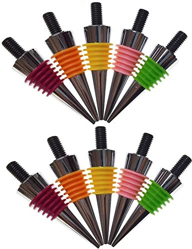 Dasertoe Blank Wine Bottles Stoppers 10 Pieces Colorful Sealing Ring Metal Bottles Stopper with Threaded Post Reusable Silver
