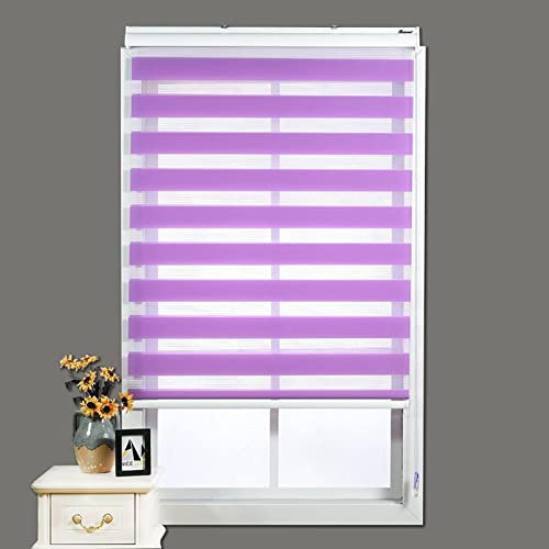 Estor Enrollable De Doble Capa Para Ventanas,Stores Deco Estor Noche Y Día,Mini Cortinas Horizontales De Doble Capa,Translúcido Y Oscurecido,Proteccion Solar,Personalizado,WxH-130x180cm/51.2x70.9in