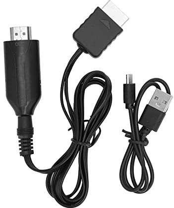 Yosoo Health Gear Cable Adaptador AV a HDMI para PS1 PS2, Convertidor de Video para Consola Retro, Soporta 1080P HD, Plug and Play para TV y Monitor