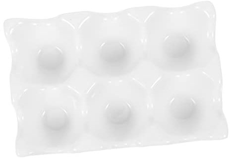 COLLBATH Eierhalter Aus Keramik Wiederverwendbar Für 6 Eier Praktischer Eierbecher Weiß Für Kühlschrank Küche Hotel