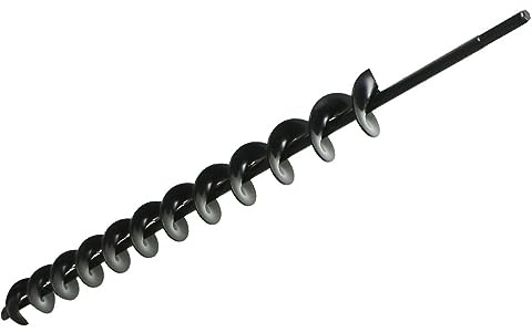 Timunr 1.75 x 24 Extended Length Auger Drill Bit Fit for Garden Plant Auger Post Hole Digger 8mm Diameter Hex Shank