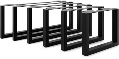 HEVVA 2er-Set Möbelfüße - Graz - Höhe 20 cm (Tiefe 25 cm, Schwarz) | Möbelkufen, Möbelbeine, Waschtischunterschrankfüße, Standfüße, Design-Möbelfüße, Möbelfüße für Waschbeckenunterschrank