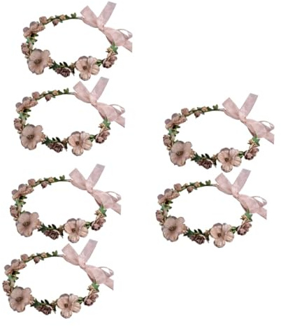 PACKOVE 6st Blomsterkrans Huvudband Floral Girlang För Bröllop Fest Och Fotografering Naturlig Och Vacker Design Accessoar För Evenemang