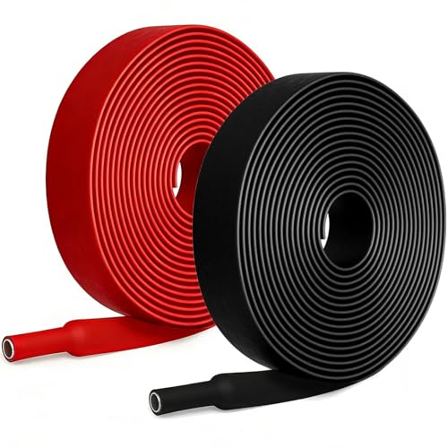 Joycabin 3:1 Schrumpfschlauch mit Kleber Ø9,5mm & 2M, Schwarz Rot | Doppelwandig,Wasserdicht, Isolier, Verschleißfest, Schrumpfschläuche Meterware für Kabelisolierung,Markierung,Kabelbündelung