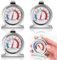 Stainless Steel Dial Fridge & Freezer Thermometer - 4 Pack with Hanging Hook and Retractable Stand