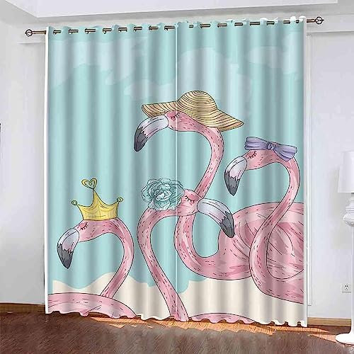 Vorhang Kinderzimmer Rosa Flamingo Kinder Vorhänge Mit Ösen Polyester Gardinen Thermovorhang Blickdicht Ösenschal Kindergardinen 2 X 85 X 200 Cm Für Wohnzimmer,2Er Set -9M2I9H2P5Q6O7I0M9K9D5C7K8I8A1N6