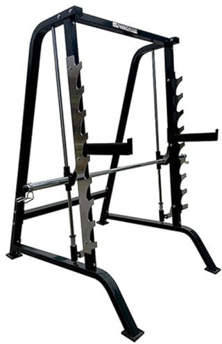 Smith Machine JK Fitness | Maschine zum Gewichtheben mit geführter Langhantel | 9 Verriegelungspositionen | 2 Safety Spotter | Maximale Belastung Langhantelstange 180 kg Abmessungen 205 x 153 x 199,5