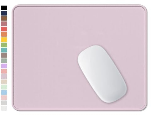 Hsurbtra Mouse Pad, Premium-Textured Square Mousepad 10.2 x 8.3 Inch, Stitched Edge Anti-Slip Waterproof Rubber Pretty Cute Computer Mat for Office Gaming Laptop Women Kids Dark Pink