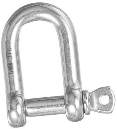 PATIKIL Screw Pin Shackle M10 3/8 1411lbs, 316 Stainless Steel D Ring Shackle for Chains Wire Rope Outdoor, Silver
