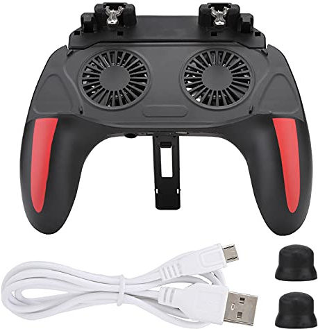 MUNEFE Controller di gioco mobile, Maniglia di gioco portatile con doppia ventola di raffreddamento, Gamepad per controller di gioco per smartphone per telefoni da 4,7 a 6,5 ​​pollici