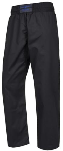 TEKKA BUDO Kampfsporthose Allstyle Slim schwarz - 9 oz Mischgewebe - breiter Gummibund - Karate, Kickboxen, Ninjutsu, Freestyle, Escrima - Größe 170