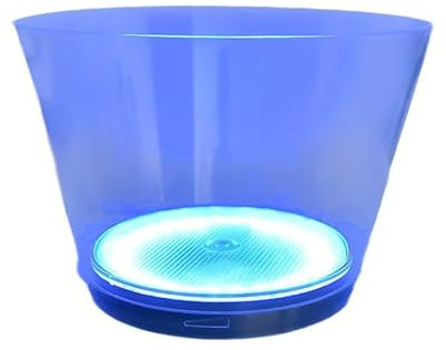 Seau à glace transparent lumineux de 10 L avec LED lumineuse pour champagne, boissons réfrigérantes pour fêtes