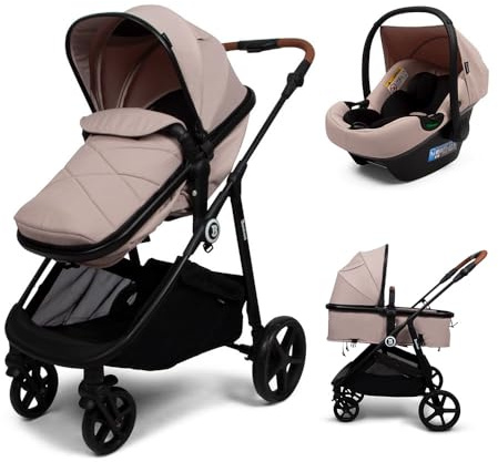 Baninni 3-in-1 Kinderwagen mit Multi-Stands und Autositz Nelia, Beige