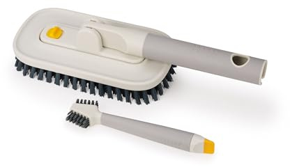 Joseph Joseph CleanTech Set de 2 Cepillos para Limpieza en Detalle, Azulejos y Lechada, Cerdas en V, Mango Antideslizante