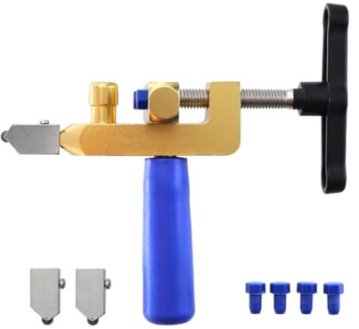 Xbsduih Coupe-carreaux 2-en-1 en céramique et verre – Ensemble de coupe-carreaux portable avec pointe diamantée pour découpe de carreaux