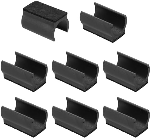 PATIKIL 8 Piezas de Protectores rectangulares para Patas de Silla con Almohadilla de Fieltro, 22mm, se Deslizan Suavemente sin rayones ni Ruido, Color Negro