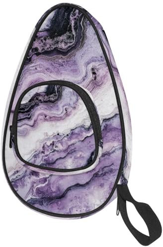 VAPOKF Tischtennisschlägerhülle, lila Marmor Ping Pong Paddel Schläger Tasche Tischtennisschläger Hülle Paddeltasche mit Tasche für 4-5 Bälle