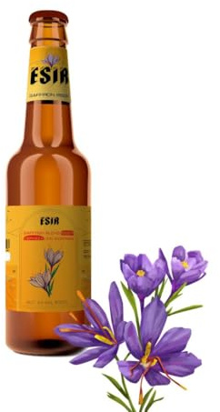 Cerveza de Azafrán ESIR: Cerveza artesanal premium con azafrán | Suave, aromática y dorada | Botella de 330 ml (Pack de 6)