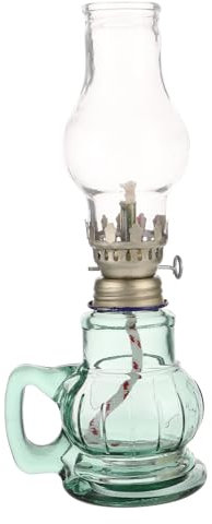TOPPERFUN Vintage Petroleumlampe Aus Glas Mit Temperaturbeständiger Winddichter Abdeckung Retro Kerosinlampe Für Zuhause Notbeleuchtung Und Dekoration