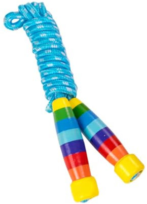 Toyvian 1Stück Springseil mit Holzgriff Verstellbares Fitness Sportzubehör für Gym Training Gewichtstragendes Springseil Blau für Fördert Gesundheit und Motorische Fähigkeiten