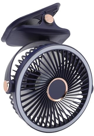 Kikumi Ventilador de Escritorio USB Tipo C Portátil Tranquilo con Abrazadera y Ventilador de Escritorio Pequeño y Ligero para la Oficina del Dormitorio, Ideal para Uso en Dormitorios