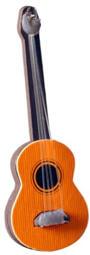 Miniaturgitarre aus Holz, Gartendekoration, handgefertigtes Handwerk, Musikinstrument, Puppenhaus, Miniatur-Dekorationen, Simulation, E-Gitarre, moderne Dekoration für Zuhause, Zimmer