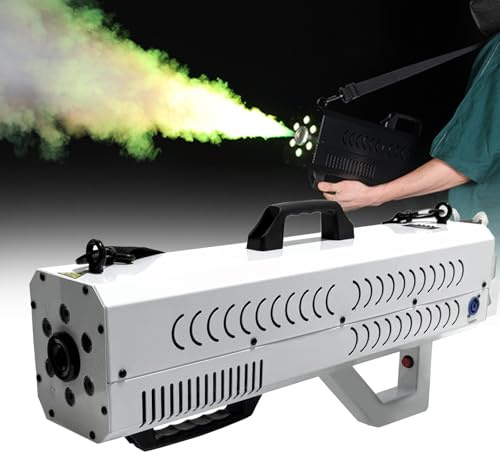 agreilduite Machine À Fumée Portative pour Scène, Pistolet À Fumée Portatif À LED, Machine À Fumée Manuelle pour Bars, Jet 7 Couleurs, Distance De 5 À 10 M, Brouillard Réglable,White