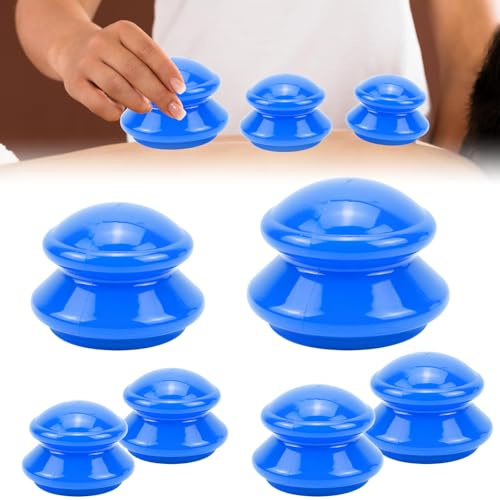 Behogan 6 Stück Schröpfgläser Silikon, 4 Größen Silikon Schröpfen, Schröpfen Tassen, Schröpfgläser Vacuum Cup, Schröpfgerät Anti Cellulite Anti Aging Linder Schmerzen für Ganzen Körper