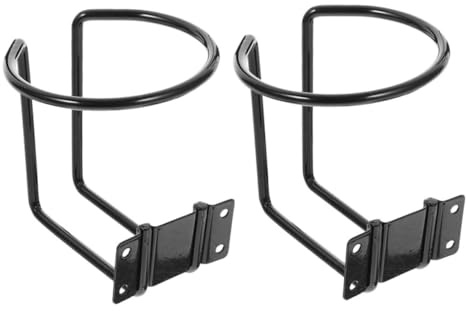 TOGEVAL Soportes De Bebidas para Barco y Coche, Portavasos Marinos Resistentes De Hierro, Juego De 2 Piezas Color Negro, Montaje Sencillo para Autocaravanas y Embarcaciones