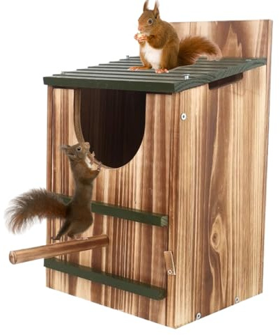 Vogelhaus aus Holz – Eulen-Nistkasten, karbonisierter Outdoor-Unterschlupf, Stabiler Garten-Nistkasten mit umweltfreundlichem Design, ideale Platzierung für Vögel, Tauben, Hinterhof, Fenster