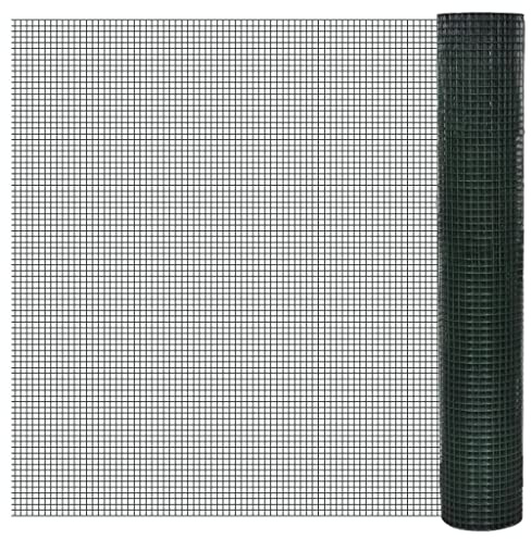 QJBSAVVA Maschendrahtzaun 10x1 m Grün verzinkt PVC beschichtet feinmaschiger Drahtzaun für Hühner Garten Kaninchen Voliere wetterfest leicht zuschneidbar für Outdoor Gehege Weide Gartenzaun