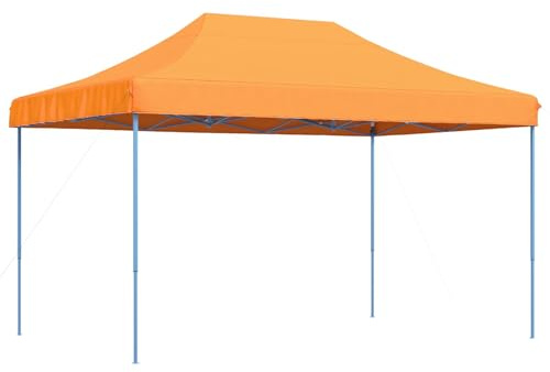 vidaXL Party Tent Folding Orange 292 x 440 x 315 cm Oxford Fabric, Garden and Terrace, Modern Event Tent, Pop-Up Canopy, Flexible Height Shelter, Quick Set-Up Outdoor Pavilion, Steel Frame