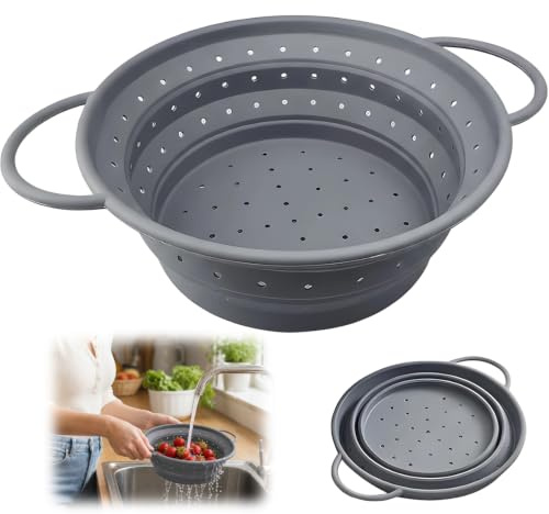 Collapsible Colander, Space Saving Kitchen Strainer Pasta Veggies RV Cook